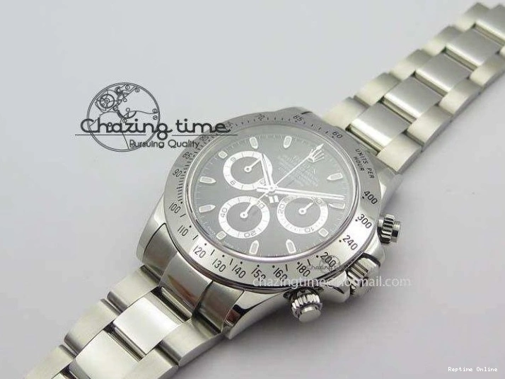 0219 Functional Daytona 116520 Noob Best Edition Black Dial On SS Bracelet A2824 (Same Thickness as Genuine) 3827